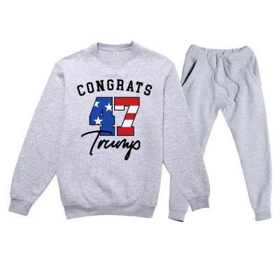 Congratulations President Trump 47 Premium Crewneck Sweatsuit Set