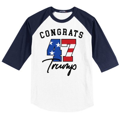 Congratulations President Trump 47 Baseball Sleeve Shirt