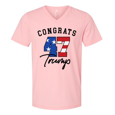 Congratulations President Trump 47 V-Neck T-Shirt