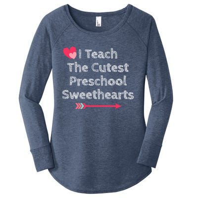 Cute Preschool Teacher Valentine's Day Gift Cutest Sweethearts Cool Gift Women's Perfect Tri Tunic Long Sleeve Shirt