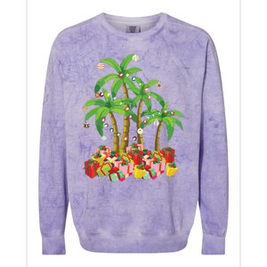 Christmas Palm Tree Tropical Xmas Coconut Lights Colorblast Crewneck Sweatshirt