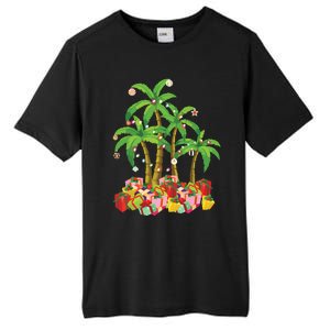 Christmas Palm Tree Tropical Xmas Coconut Lights Tall Fusion ChromaSoft Performance T-Shirt