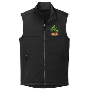 Christmas Palm Tree Tropical Xmas Coconut Lights Collective Smooth Fleece Vest