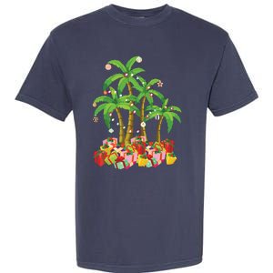 Christmas Palm Tree Tropical Xmas Coconut Lights Garment-Dyed Heavyweight T-Shirt