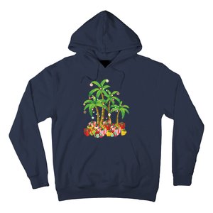 Christmas Palm Tree Tropical Xmas Coconut Lights Hoodie