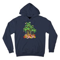 Christmas Palm Tree Tropical Xmas Coconut Lights Hoodie