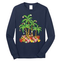 Christmas Palm Tree Tropical Xmas Coconut Lights Long Sleeve Shirt