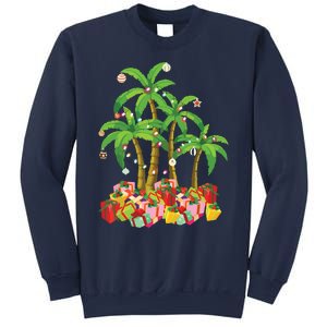 Christmas Palm Tree Tropical Xmas Coconut Lights Sweatshirt