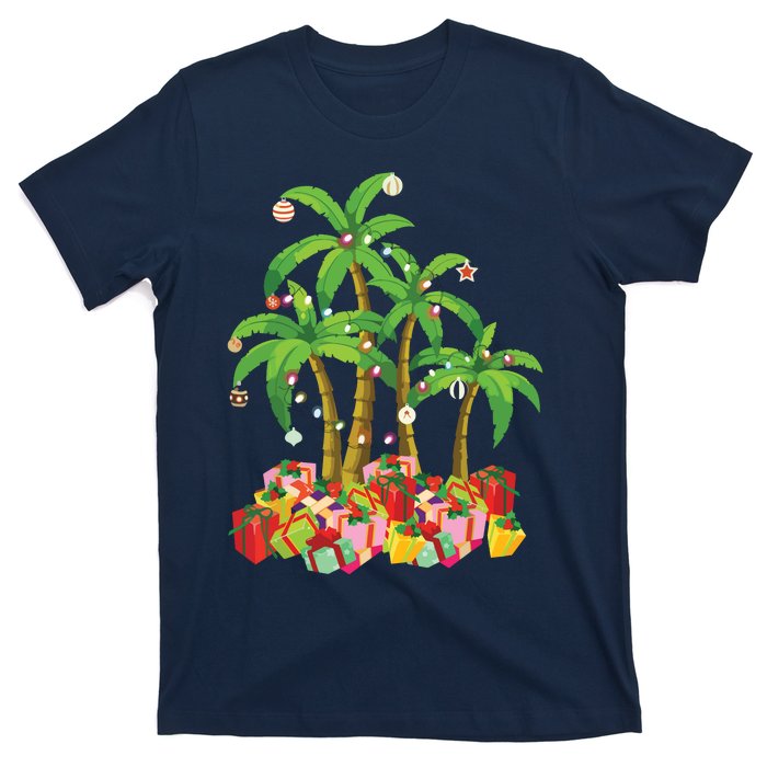 Christmas Palm Tree Tropical Xmas Coconut Lights T-Shirt