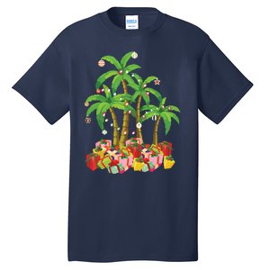 Christmas Palm Tree Tropical Xmas Coconut Lights Tall T-Shirt