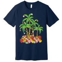 Christmas Palm Tree Tropical Xmas Coconut Lights Premium T-Shirt