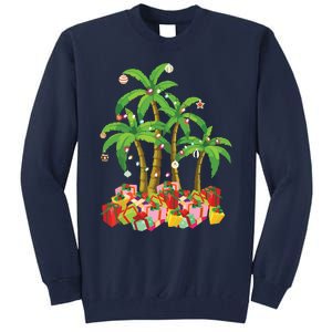 Christmas Palm Tree Tropical Xmas Coconut Lights Tall Sweatshirt