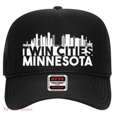 City Pride Twin Cities Minnesota Residents Tourist Souvenir High Crown Mesh Back Trucker Hat