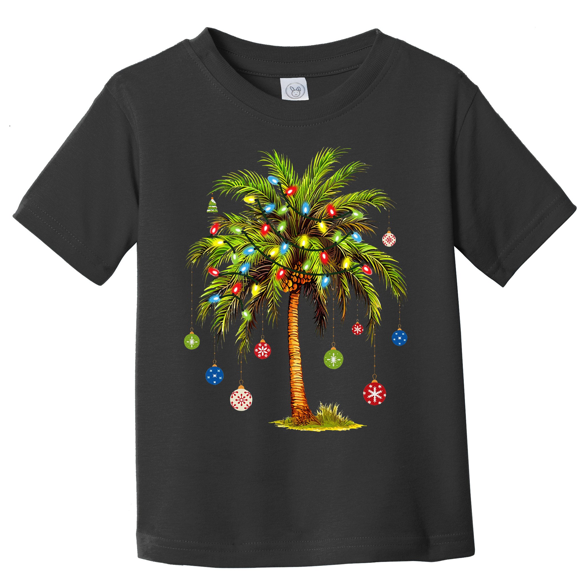 Christmas Palm Tree Light Hawaiian Tropical Xmas Toddler T-Shirt