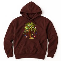 Christmas Palm Tree Light Hawaiian Tropical Xmas Hoodie