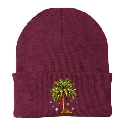 Christmas Palm Tree Light Hawaiian Tropical Xmas Beanie