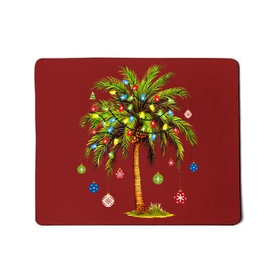 Christmas Palm Tree Light Hawaiian Tropical Xmas Mousepad