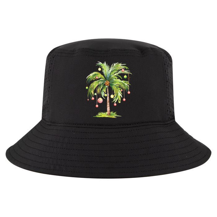 Christmas Palm Tree Tropical Christmas On The Beach Cool Comfort Performance Bucket Hat