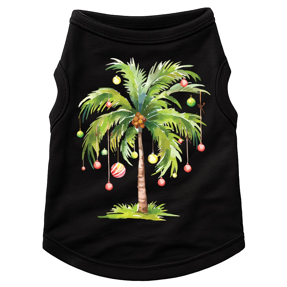 Christmas Palm Tree Tropical Christmas On The Beach Doggie Tank