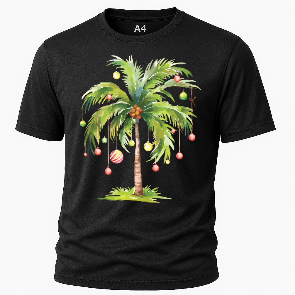 Christmas Palm Tree Tropical Christmas On The Beach Performance Shirt