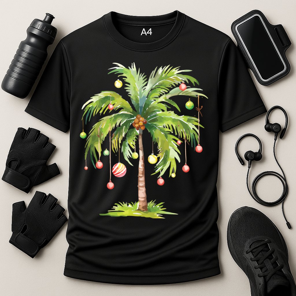 Christmas Palm Tree Tropical Christmas On The Beach Performance Shirt
