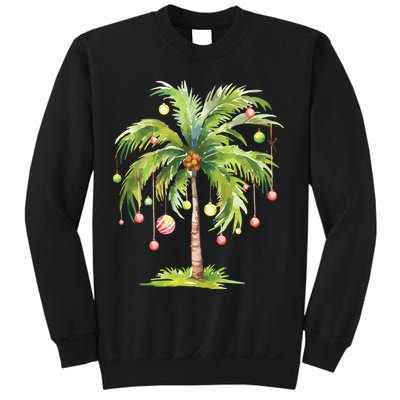 Christmas Palm Tree Tropical Christmas On The Beach Sweatshirt