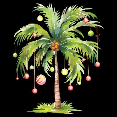 Christmas Palm Tree Tropical Christmas On The Beach T-Shirt