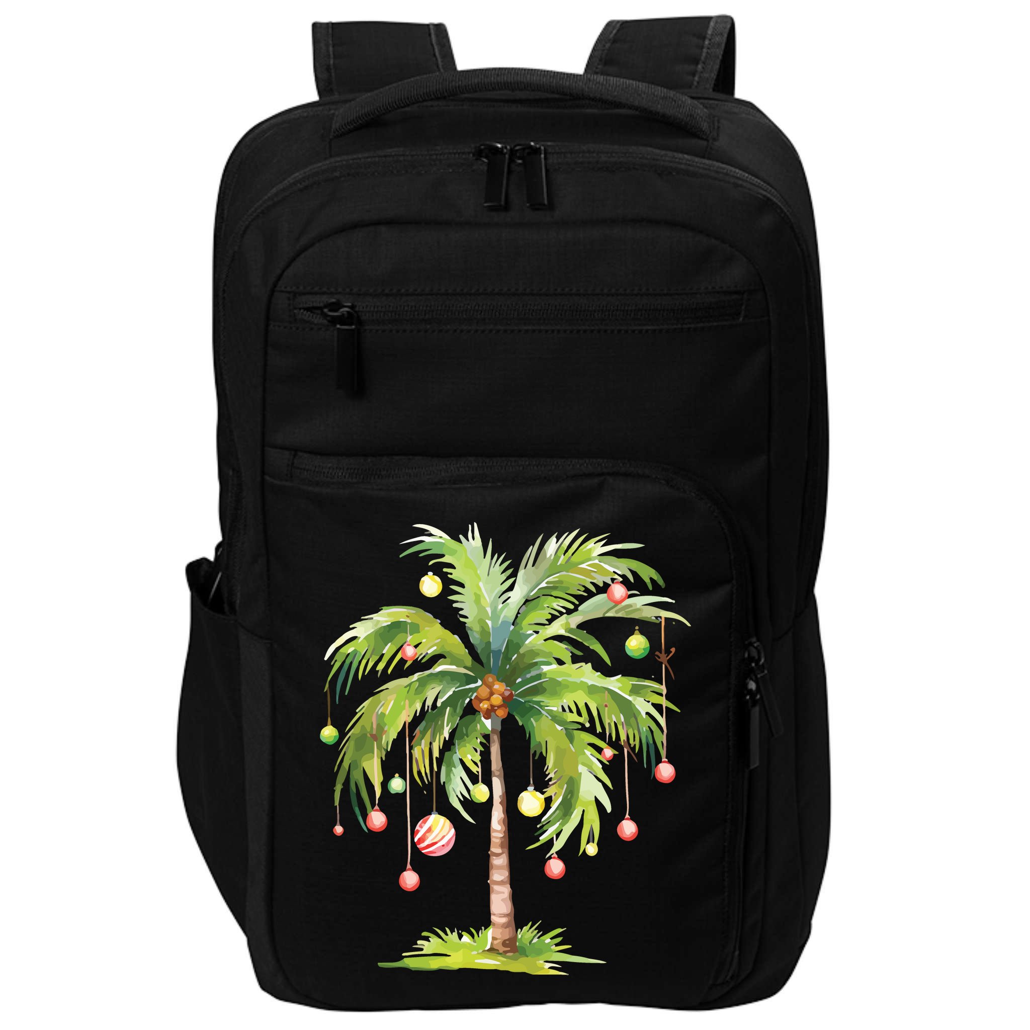 Christmas Palm Tree Tropical Christmas On The Beach Impact Tech Backpack