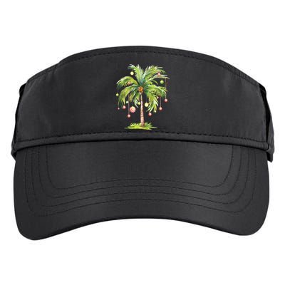 Christmas Palm Tree Tropical Christmas On The Beach Adult Drive Performance Visor