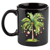 Christmas Palm Tree Tropical Christmas On The Beach 11oz C Handle Ceramic Mug