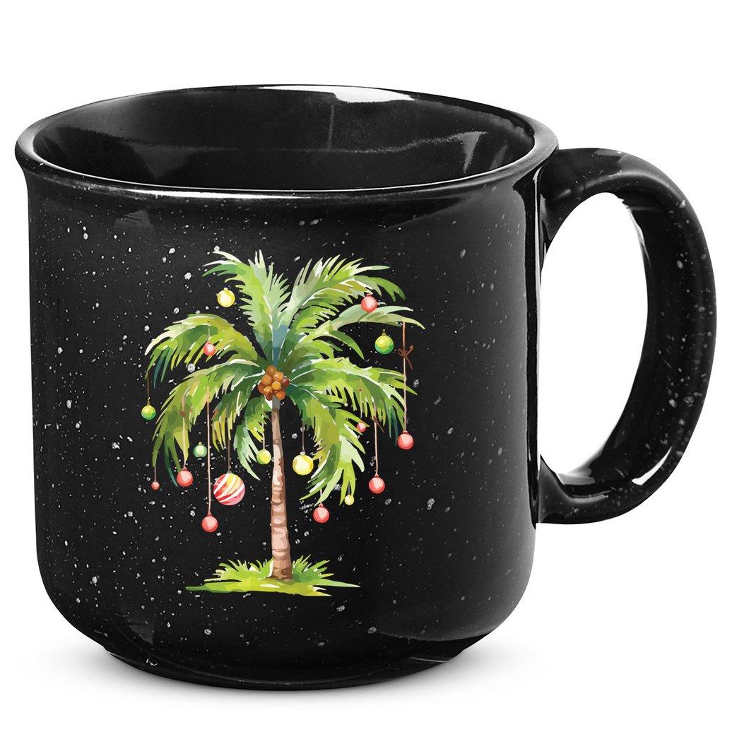 Christmas Palm Tree Tropical Christmas On The Beach 15oz Campfire Ceramic Mug
