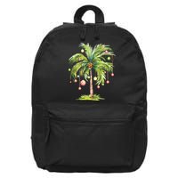 Christmas Palm Tree Tropical Christmas On The Beach 16 in Basic Backpack