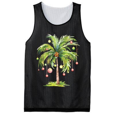 Christmas Palm Tree Tropical Christmas On The Beach Mesh Reversible Basketball Jersey Tank
