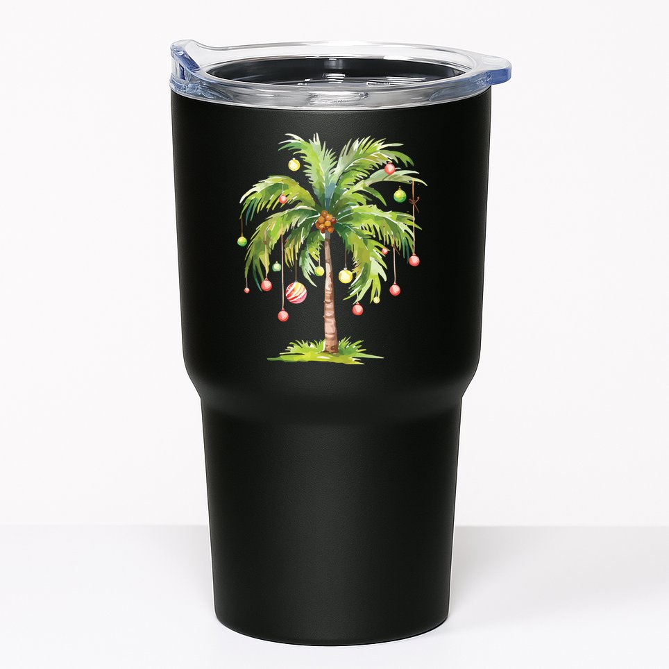 Christmas Palm Tree Tropical Christmas On The Beach Tumbler