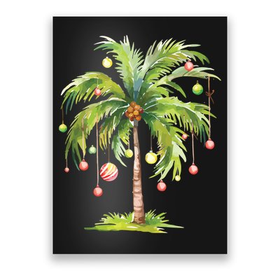 Christmas Palm Tree Tropical Christmas On The Beach Poster
