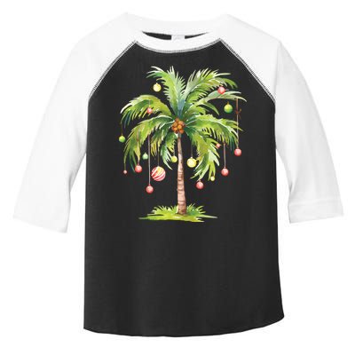 Christmas Palm Tree Tropical Christmas On The Beach Toddler Fine Jersey T-Shirt