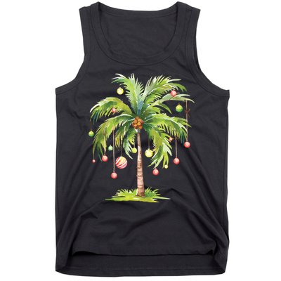 Christmas Palm Tree Tropical Christmas On The Beach Tank Top
