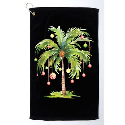 Christmas Palm Tree Tropical Christmas On The Beach Golf Towel