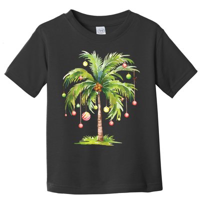 Christmas Palm Tree Tropical Christmas On The Beach Toddler T-Shirt