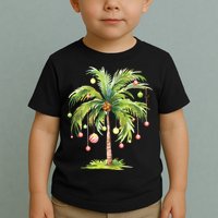 Christmas Palm Tree Tropical Christmas On The Beach Toddler T-Shirt