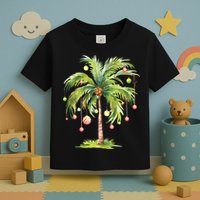 Christmas Palm Tree Tropical Christmas On The Beach Toddler T-Shirt