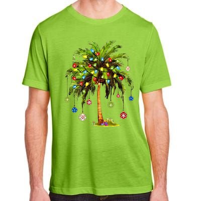 Christmas Palm Tree Light Hawaiian Tropical Xmas Adult ChromaSoft Performance T-Shirt