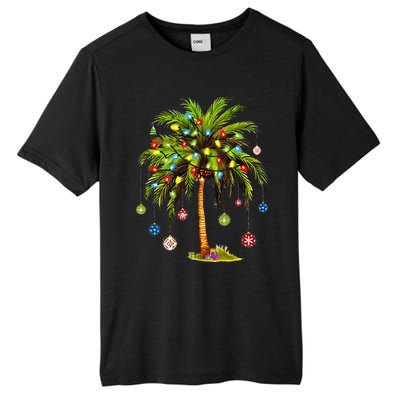 Christmas Palm Tree Light Hawaiian Tropical Xmas Tall Fusion ChromaSoft Performance T-Shirt