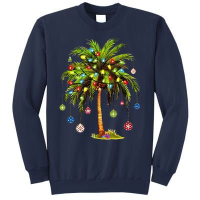 Christmas Palm Tree Light Hawaiian Tropical Xmas Sweatshirt