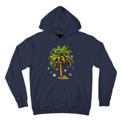 Christmas Palm Tree Light Hawaiian Tropical Xmas Tall Hoodie