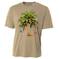 Christmas Palm Tree Light Hawaiian Tropical Xmas Cooling Performance Crew T-Shirt