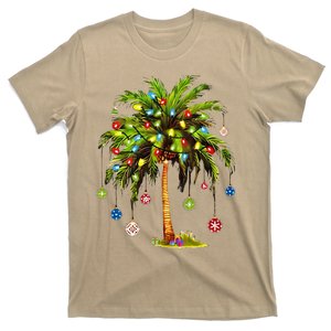 Christmas Palm Tree Light Hawaiian Tropical Xmas T-Shirt