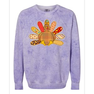 Cute Pattern Thanksgiving Turkey Colorblast Crewneck Sweatshirt