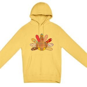 Cute Pattern Thanksgiving Turkey Premium Pullover Hoodie