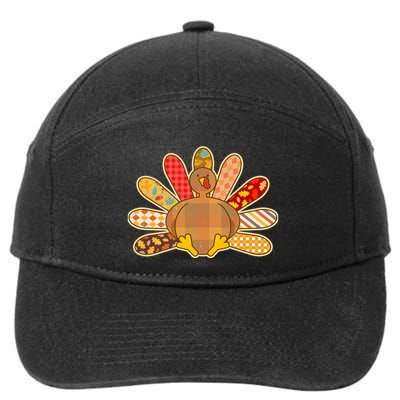 Cute Pattern Thanksgiving Turkey 7-Panel Snapback Hat